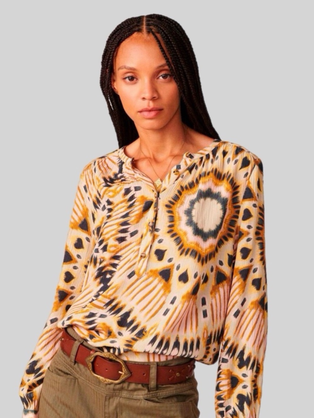 Ba&sh Calysta printed blouse XL NWT
